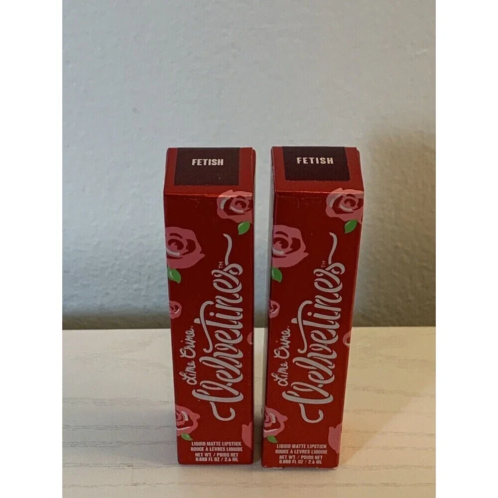 2X LIME CRIME Matte Velvetines Liquid Lipstick FETISH Deep Plum Purple NIB NEW